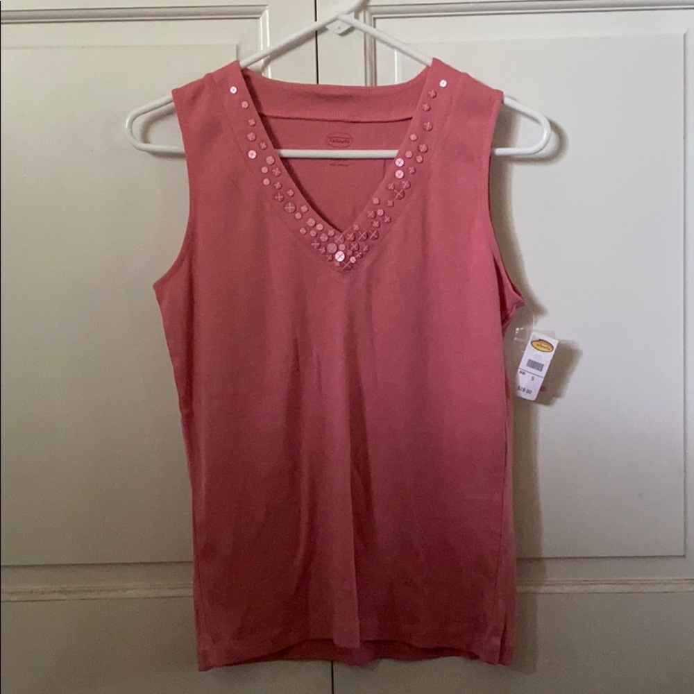 NEW Talbots Pink V-Neck Tank Top